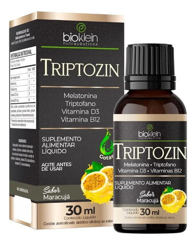 Triptozin 30ml Sabor Maracujá Vitaminas D3 B12 Bioklein