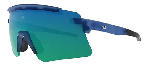 Oculos De Sol Hb Apex Wavy Matte Blue Green Chrome Espelhado