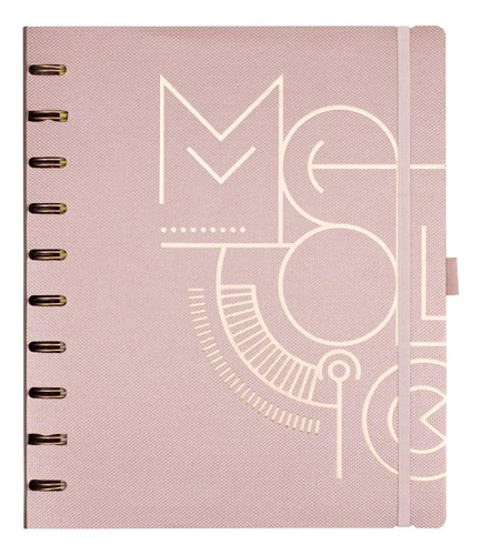 Caderno Sys Flex Coleção Metallic Rosa- Plus - Ótima