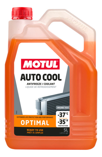 Líquido refrigerante óptimo Motul Autocool, 5 litros, aditivo naranja claro