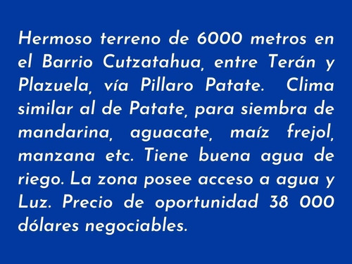 Vendo Terreno En Pillaro-tungurahua