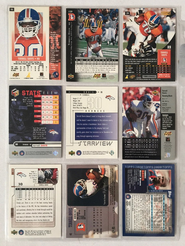 9 Cards De Terrell Davis Broncos De Denver Tarjetas Nfl (Usado)