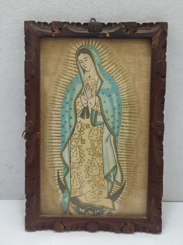 Antigua Pintura Virgen De Guadalupe. Arte Sacro. 