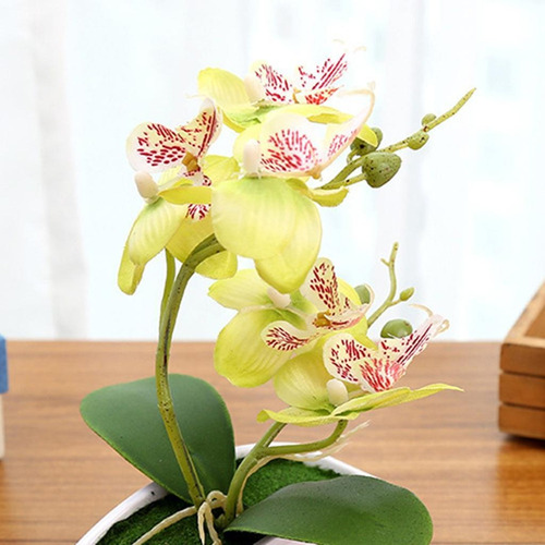 Shaoke 4pcs Artificial Mariposa Orquídea Bonsai Decoración
