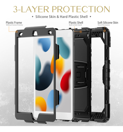 Mica + Funda Para iPad 10.2 9ª 8ª 7ª Gen 2021 A2602 Correa