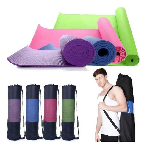 Tapete Yoga Colchoneta Mat Pilates Ejercicios 6 Mm + Estuche