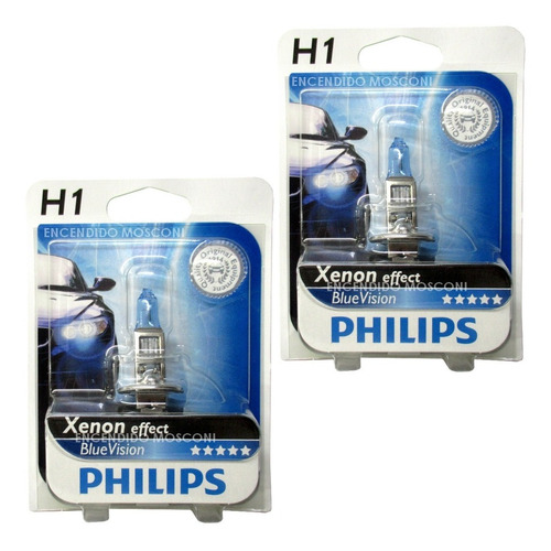 Imagen 2 de 7 de Lampara H7 H1 Philips Reglamentarias Blue Vision