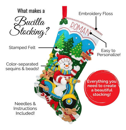 Bucilla Original. Bota Navideña Muñecos De Nieve. Navidad