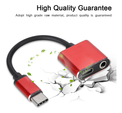 2 En 1 3.5mm Tipo C Adaptador De Audio Convertidor De Audio