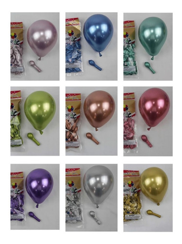 Globos Chrome Latex 5 Pulgadas  X20 Unidades... 