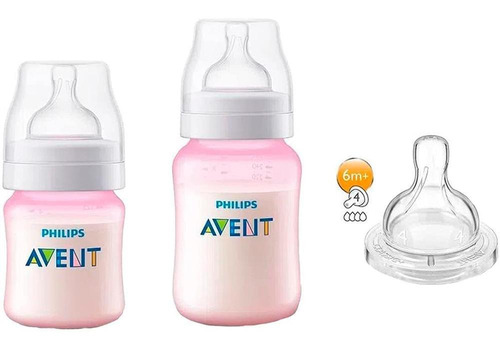 Kit Mamadeiras Philips Avent Anti-cólica 125/260ml + Bico