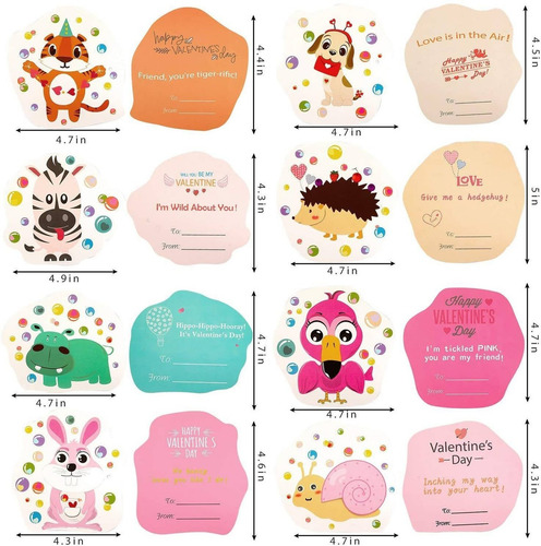 Imagen 3 de 7 de Tarjetas Del Día De San Valentín Para Niños 32 Mini Varitas