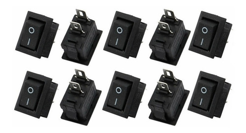 Imagen 2 de 3 de Micro Interruptor Switch Rocker Negro 2pin On-off / 10 Und