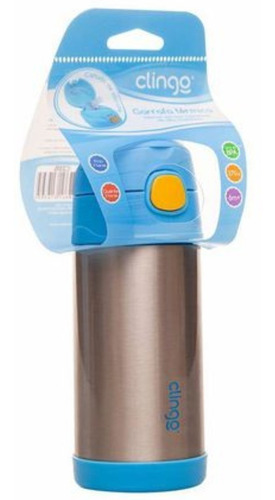 Imagem 5 de 5 de Garrafa Térmica Infantil Inox Canudo 270ml Clingo Envio 24h