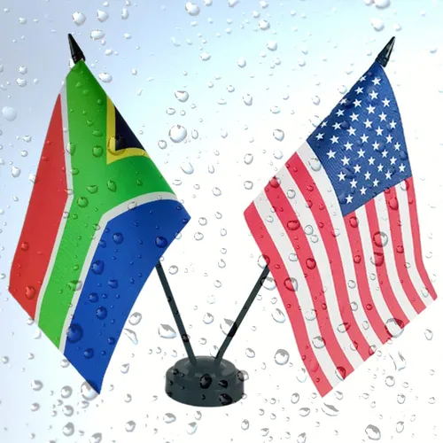 Bandera De Mesa De La Amistad De Estados Unidos Y Sudafrica,