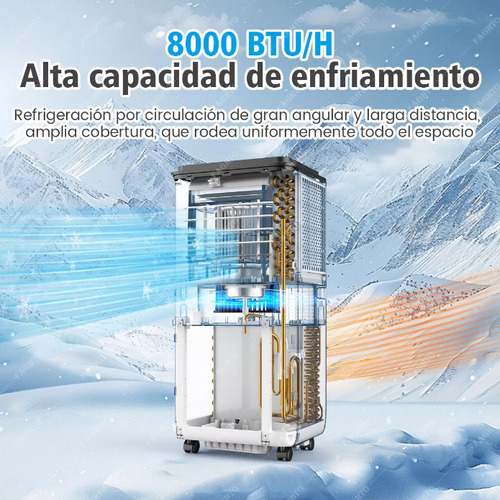 Aire Acondicionado Portátil 8000btu/h Con Deshumidificación Blanco