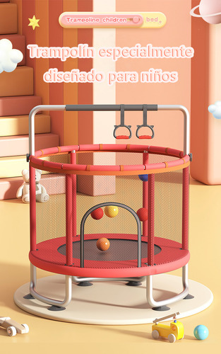 Trampolín Para Niños Red De Protección Segura De 360 Grados Amarillo