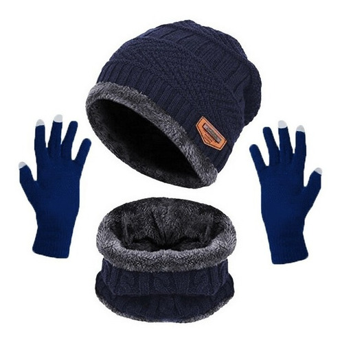 H Gorro Bufanda Conjunto Para Frio Invierno Unisex Tejid [u]