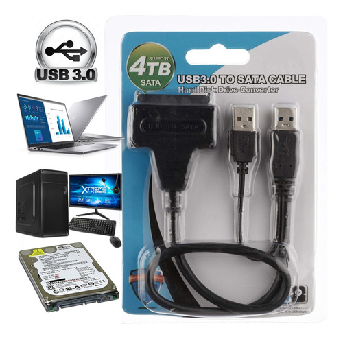 Cable Adaptador 43cm Sata 7+15pin Dual Usb De Disco Duro S1