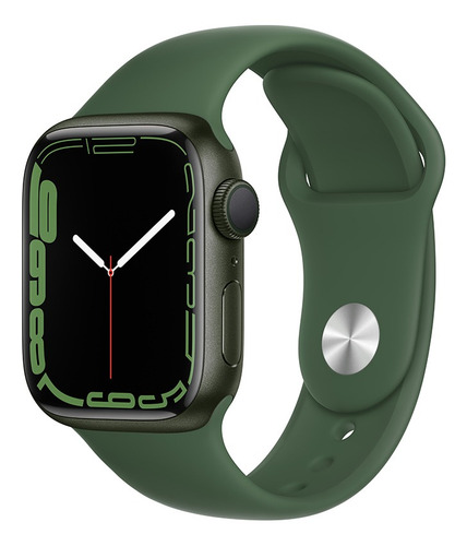 Imagen 2 de 2 de Apple Watch Series 7 (GPS, 41mm) - Caja de aluminio color verde - Correa deportiva verde trébol