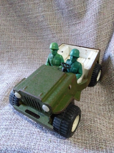 Retro Jeep Chapa Metal Daless Antiguo Auto Juguete Militar