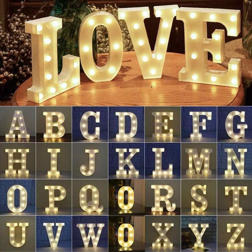 Letras Y Números Corpóreos Con Luces Led - 22.5 Cm Altura