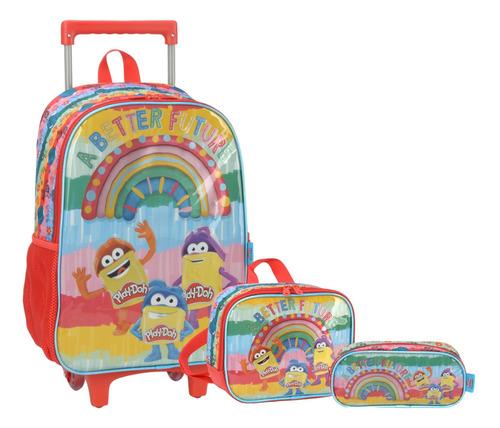 Kit Mochila Infantil Massinha Play Doh Rodinhas Tam Grande