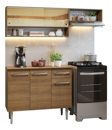 Cocina Integral Completa Modular Madesa Emilly 165cm Marrón 02
