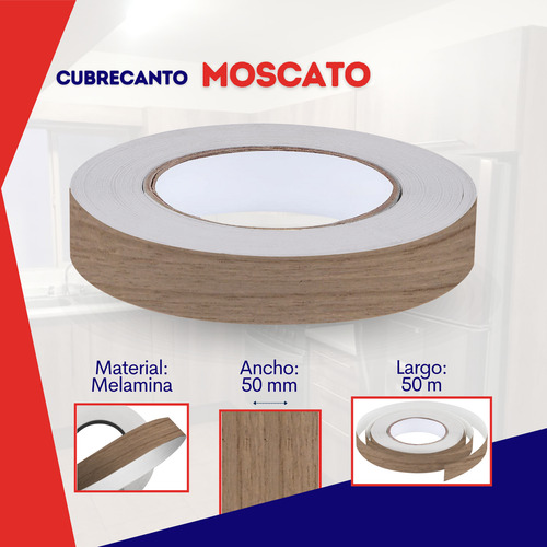 Cubre Canto Melamina Moscato De 50 Mm 50 Mtrs ***