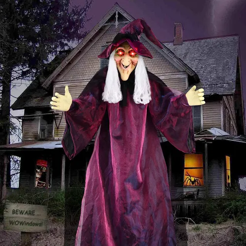 Decoración De Halloween Bruja Controlada Por Voz 2024