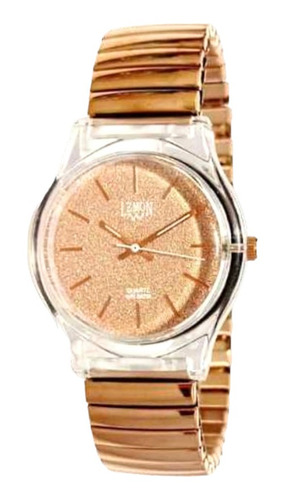 Reloj Mujer Lemon Malla De Metal Elastizada Dorado L155118