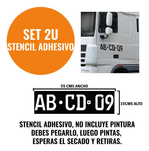 Molde Stencil Patente Adhesivo Nueva Normativa 55x15 2und Pi