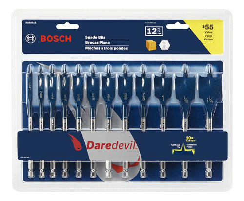 Juego De Brocas Bosch Dsb5012 Daredevil, 12 Unidades Spade B