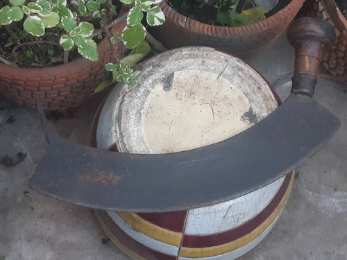 Antigua Medialuna Francesa Cuchillo Acero Acero Y Madera (Usado)