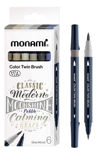 Monami Color Twin Brush Rotulador Doble Punta, Marcador Fino