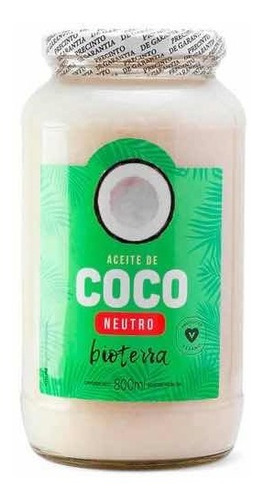 Aceite De Coco Neutro 800 Ml - Bioterra