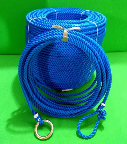 Almencla Corda de guia de cavalo de algodão trançado com corrente para  cabrestos de corrida de rédeas equestres de gado, Azul 2,5 m