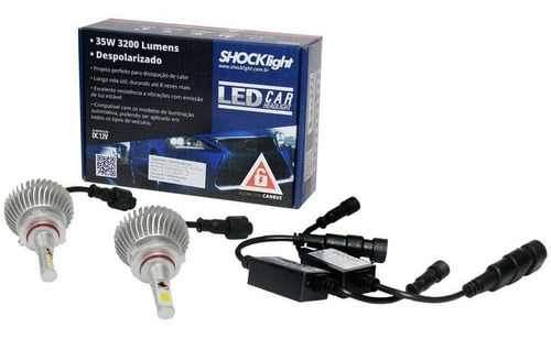 Kit Lâmpada Shocklight Led Headlight 9006 Hb4 6000k 3200lm