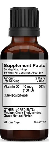 Gotas Vitamina D3 Kovite Niños Sabor Uva Sin Alcohol