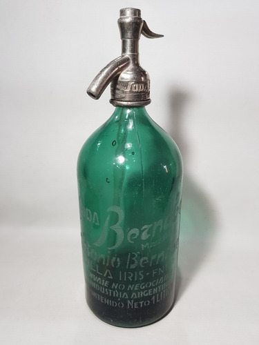 Antiguo Sifón Soda Bernabé Pico Coincidente Verde 7o 3212