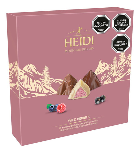 Estuche Choc. Bombones Heidi Mountain Dreams Frutos Bosque.
