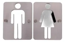Comprar Señalética Letrero Baño Hombre Y Mujer Kit 20x30 Cm