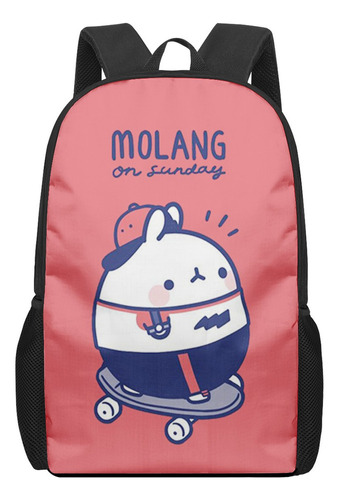 Mochila Escolar Molang De Dibujos Animados Coreanos Con Patr