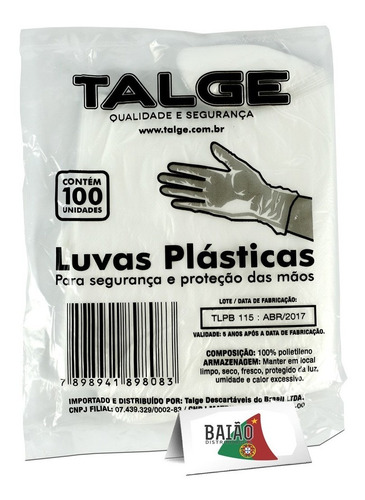 Luva Plástica Descartável Transparente C/1.000 (10pct)