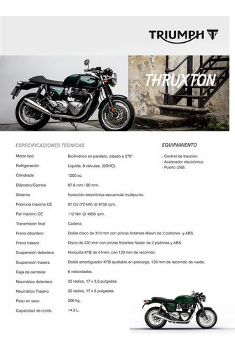 Imagen 5 de 13 de Triumph Thruxton 1200 Año 2018 ( Rodada 2021 )