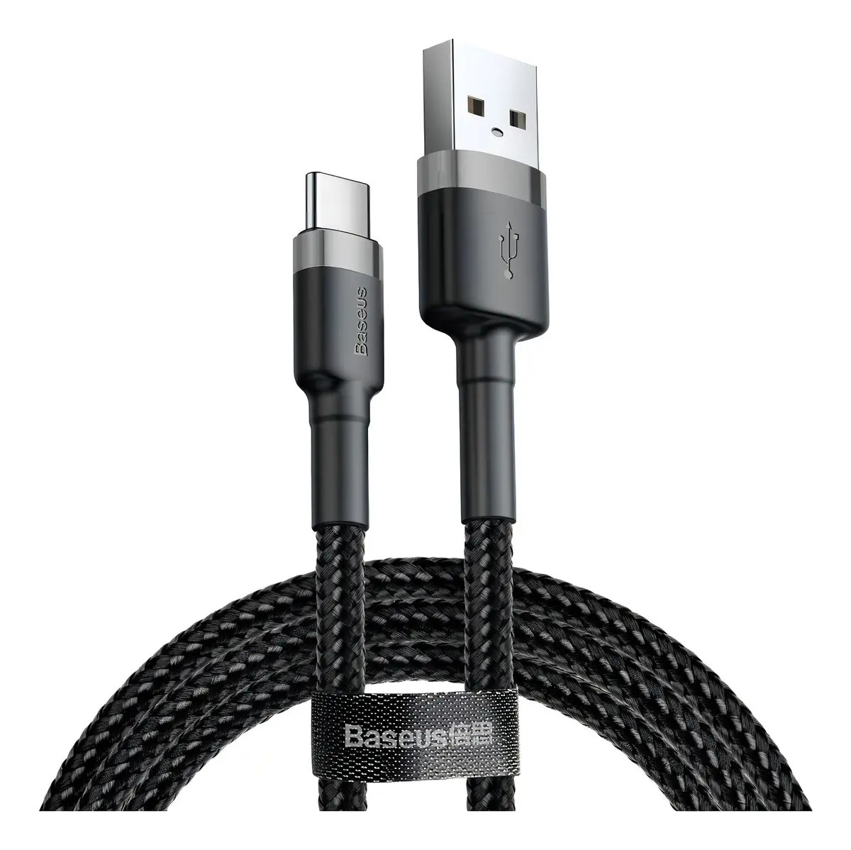 Cabo Rápido Baseus Usb Para Tipo-c Cafule Nylon 2a 2 Metros Preto