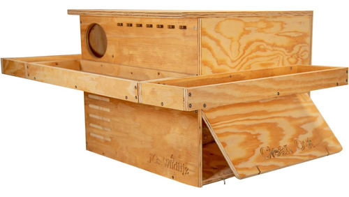 Caja Nido De Búho Granero Con Plataforma De 3 Caras