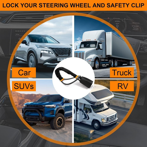 Seguro Candado Universal Antirrobo De Volante Auto Camioneta