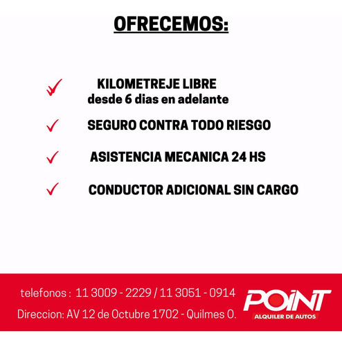 Imagen 6 de 10 de Alquiler De Autos Sin Chofer Zona Sur Quilmes