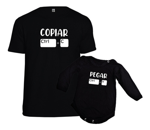 Remera + Body Regalo Padre Papá Copiar Pegar Ctrl V Ctrl C 